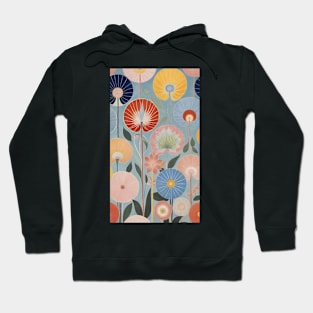 Hilma's Blossom Symphony: Abstract Floral Patterns Hoodie